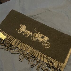 Coach Black and Gray Horse Carriage Scarf